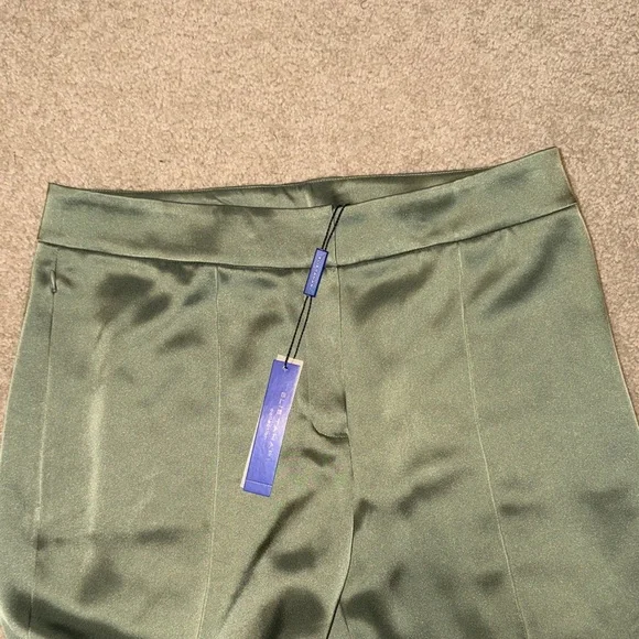 Elie Tahari Green Satin Pants - Picture 1 of 9